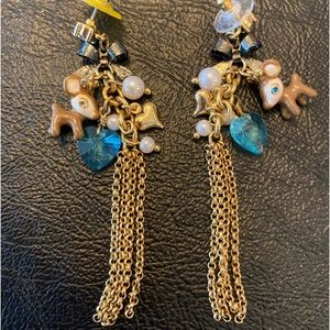 Holiday Betsey Johnson Reindeer Earrings. Matching Bracelet Separate Listing